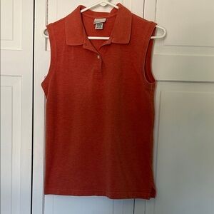 L.L. Bean Women's Coral/Peach Sleeveless Polo Tee